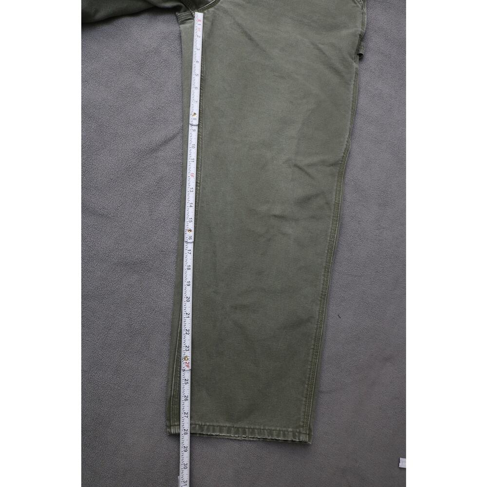CARHARTT B11 Pants Mens 36x30 Moss Green Washed Duck Carpenter Loose Original - Picture 7 of 15